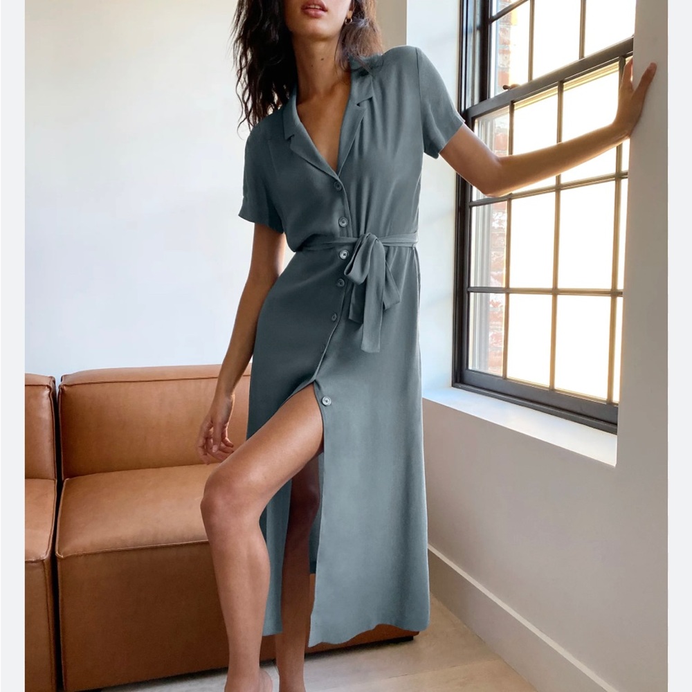 Aritzia NWT Wilfred gray blue shirt dress - L